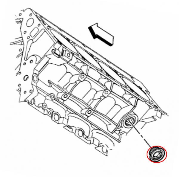 coolant drain on block  alternate location