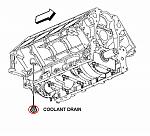 coolant drain on block  right side